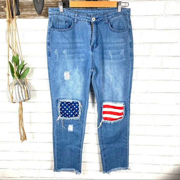 Denim - American Flag Forth of July high Jeans